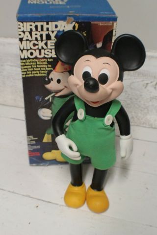 Vintage Walt Disney 1978 Remco Birthday Party Mickey Mouse With Clothes And Box