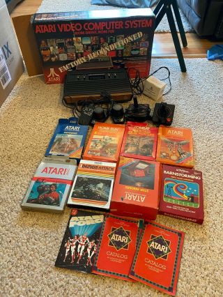 Vintage Atari Cx - 2600a Video Computer System 8 Games 2 Controllers 2 Paddles