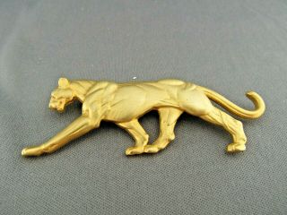 Jj Jonette Jewelry Figural Jaguar Panther Wild Cat Gold Tone Pin Brooch