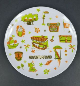 Vintage Disney Parks Disneyland Melamine 8 " Plate Adventureland Collectible Map