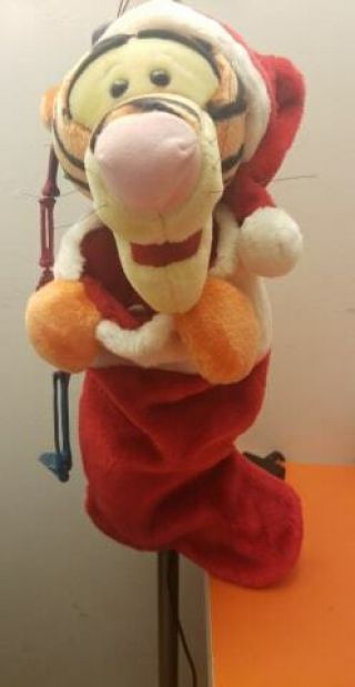 Disney Character Tigger Christmas Stocking Plush Stuffed Head Santa Hat 20 " (b28