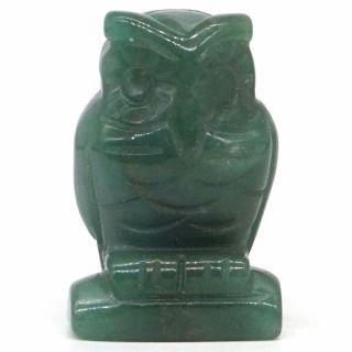 1.  9 " Owl Natural Gemstone Green Aventurine Crystal Carved Animal Figurine Decor
