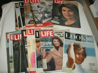 Jfk - Jackie O - President Kennedy & Family - 15 Life & Look Magazines - Onassis