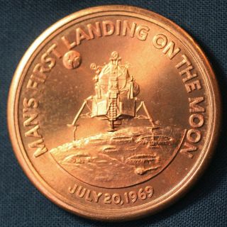 1969 Apollo 11 First Moon Landing Nasa Mission Astronauts Medallion