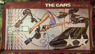 Vintage Poster The Cars 1984 Elektra Records Promo Heartbeat City Ad