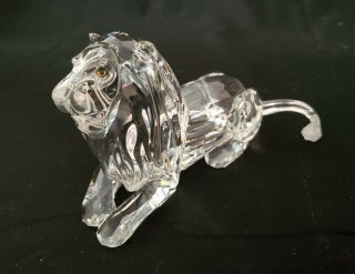 Vintage Swarovski Crystal Lion Figurine - Retired " Inspiration Africa " 1995
