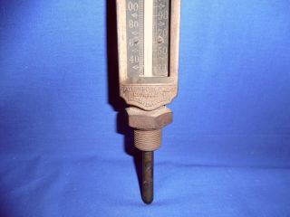 VINTAGE TAYLOR INSTRUMENT CO.  BRASS STEAM BOILER THERMOMETER - TYCOS 3