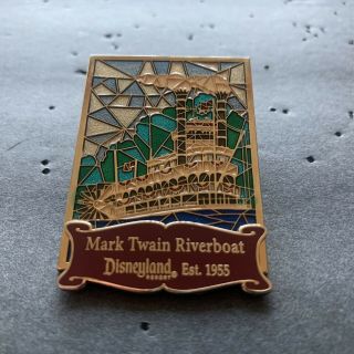 Disney Pin 61846 Dlr Cast Exclusive Mark Twain Riverboat Stained Glass Le 500