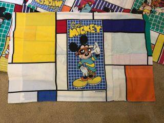 Vintage COOL MICKEY MOUSE Twin Sheet Set Flat Fitted Pillow Pacific Disney 2