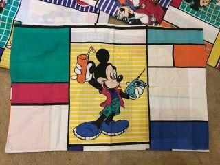 Vintage COOL MICKEY MOUSE Twin Sheet Set Flat Fitted Pillow Pacific Disney 3