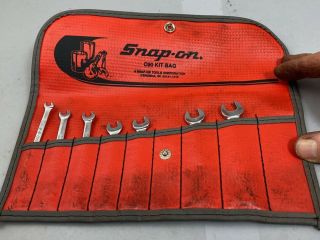 Vintage Snap - On Midget Metric Combination Wrench Set In Kit Bag Nr