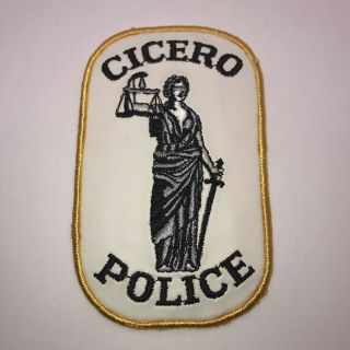 Rare Vintage Leather Cicero Illinois Police Department Shoulder Patch