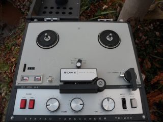 Vintage 1960s Sony Tc - 200 Tapecorder Reel Reel Stereo Tape Recorder Needs Belt