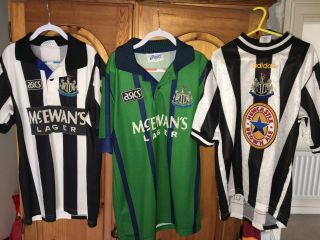 Vintage Classic Newcastle United Jersey Shirt Asics Adidas 1994