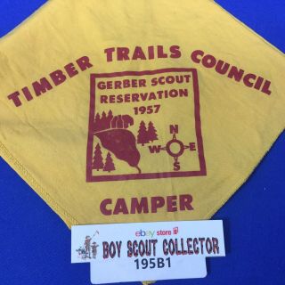 Boy Scout Neckerchief 1957 Gerber Scout Reservation Timber Trails Council Mich.