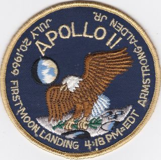 Nasa Apollo 11 - July 20,  1969 First Moon Landing Crew Patch