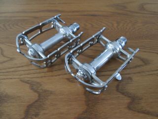 Vintage Campagnolo Record Chrome Steel Pedals