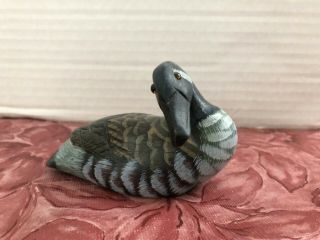 Pacific Rim Carvers Hand Carved And Hand Painted Miniature Duck ? Decoy
