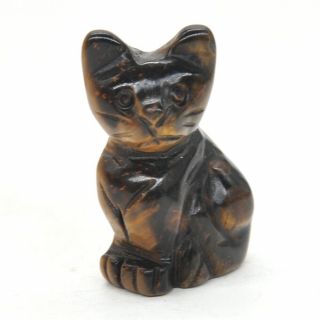 1.  5 " Stone Carving Cat Figurine Yellow Tiger Eye Quartz Crystal Healing Gift