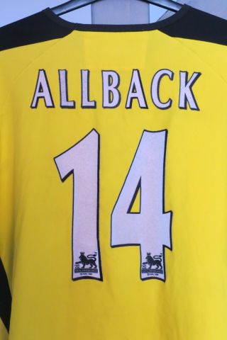 Mens Aston Villa Away Football Shirt 2003 - 04 Diadora Large Allback 14 Vintage