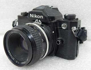 Vintage Nikon Fm 35mm Film Camera W Nikkor F2 50mm Lens
