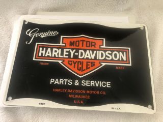 Vintage Harley Davidson Motorcycle Shop Parts And Service Porcelain Sign,  Hea
