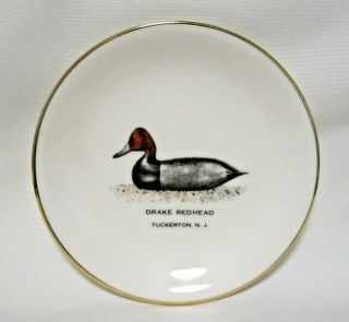 Jersey Ducks Unlimited Decoy Collector Dish Plate - Drake Redhead - 4 1/2 " D