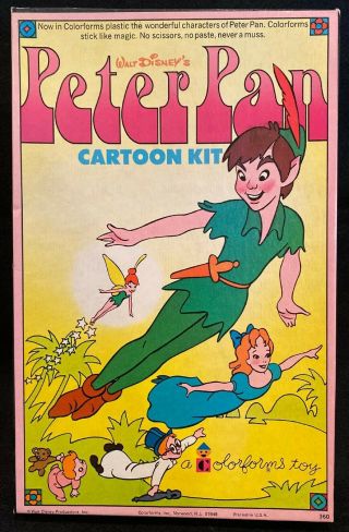 Vintage Wdp Disney Peter Pan Cartoon Kit Colorforms 60 