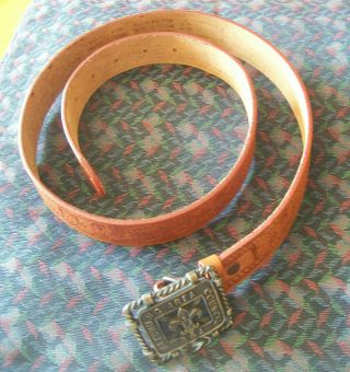 Official Bsa Boy Scout Belt With Watchung Area Council Buckle - Knot Motif 36