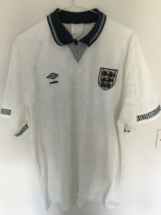 England Umbro 1990/92 Italia 90 World Cup Football Shirt Vintage Large