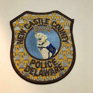 Castle County De Delaware Police Patch K9 Unit Canine Nikko K - 9