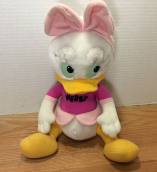 Duck Tales Webby 12 " Plush Stuffed Animal Hasbro Toy Disney 1986 Girl Pink