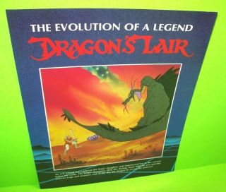 Dragons Lair Arcade Flyer Nos Video Game Laser Art Cinematronics Rare