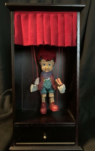 Rare Vintage Disney Pinocchio Marionette Music / Jewelry Box