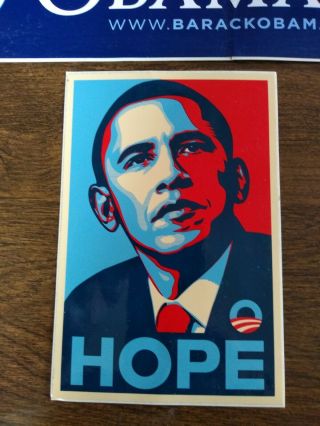 Barack Obama Hope 2008 Shepard Fairey Art Sticker & Bumper Sticker 2