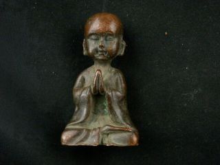 Special Antique Tibetan Bronze Hand Made Monk Statue A003