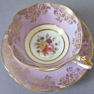 Vintage Paragon English Bone China Cup & Saucer Lavender Flowers,  Rose A2106