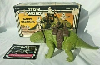 Star Wars Vintage 1979 Patrol Dewback W/box,  100 Complete &,  One Owner
