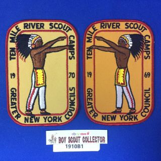Boy Scout Greater York Councils 1969 & 1970 Ten Mile River Jacket Patches