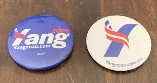 (2) Andrew Yang Official Campaign Buttons President Candidate 2020 Pin Math Usa