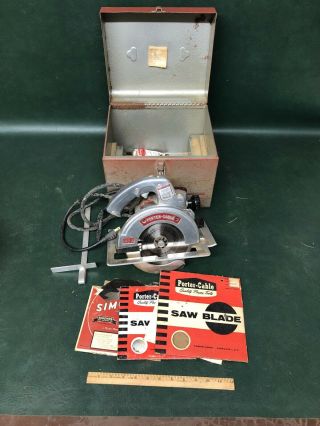 Fine Vintage Porter Cable 146a 6 3/4 Circular Saw With Metal Case