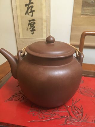 Very Large Vintage Chinese Yixing Zisha Purple Clay Pottery Teapot