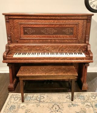 Vintage 1903 Schaeffer Upright Piano In Need Of Restoration