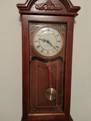 Linden Westminster W/chime & Pendulum Wall Clock Vintage Home Decor Wooden