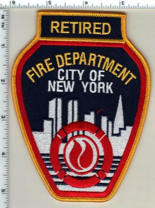 York City Fire Department " Retired " Shoulder Patch (novelty Item)
