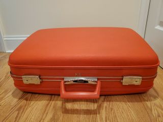 Vintage Oshkosh Retro Orange - Red? Hardcase 24 " Luggage Suitcase
