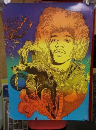 Vintage Jimi Hendrix Experience Poster Extremely Rare 1960s