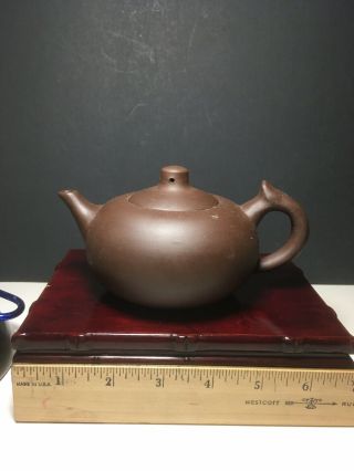 Vintage Chinese Yixing Zisha Teapot Handmade Purple Clay Teapot Export Mark