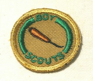 Boy Scout Leather Worker Proficiency Award Badge Tan Cloth Troop Large