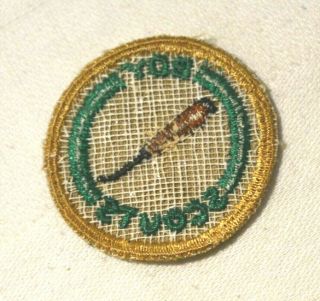 Boy Scout Leather Worker Proficiency Award Badge Tan Cloth Troop Large 2